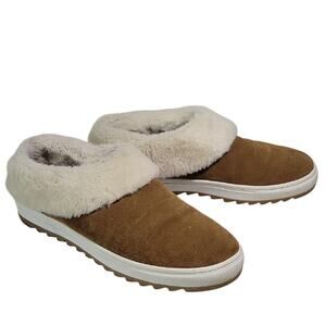 Blondo Suri Waterproof Suede Leather Faux Fur Slip On Shoes Womens Size 8.5